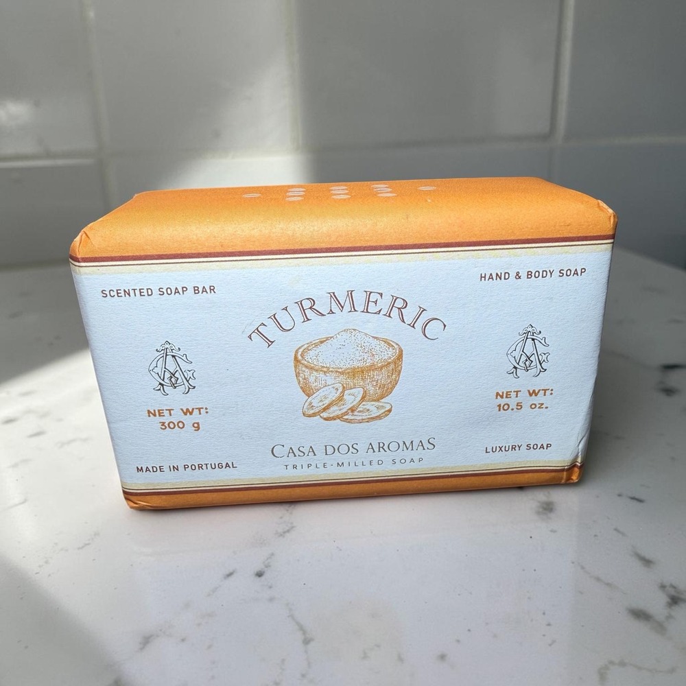 Casa‎ Dos Aromas Turmeric Soap Bar Unisex 10.5oz Orange Triple-Milled Portugal